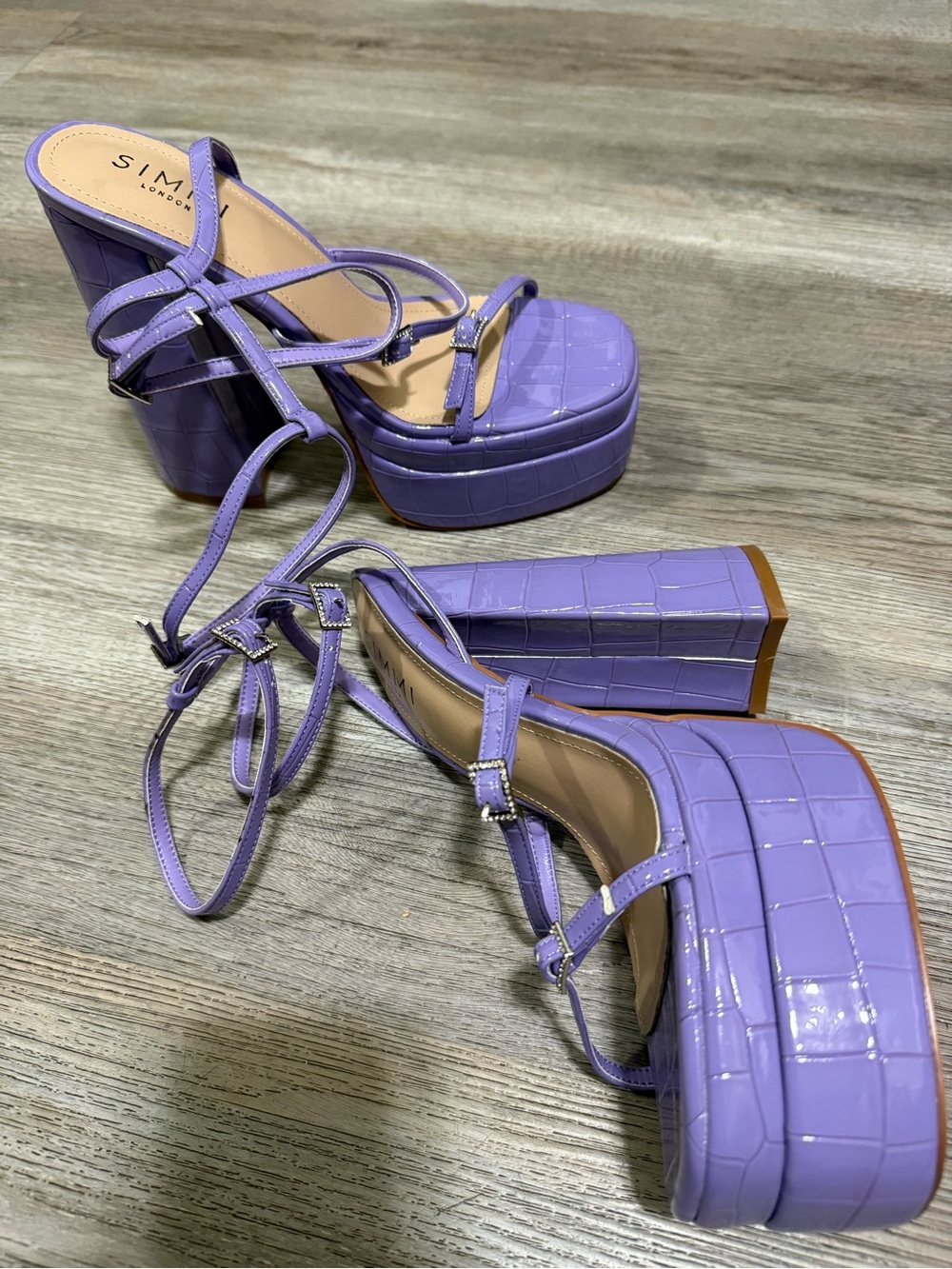 SIMMI London Mavia Lavender Platform Strappy High-Heel Sandals NEW - Picture 6 of 11